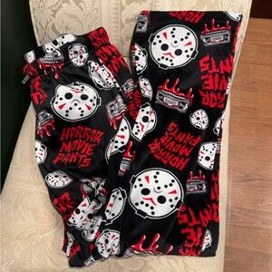 Horror Movie Pants Pajamas - Black and Red